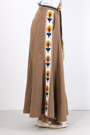 Gonna Lunga Viscosa Lino Desert - 6