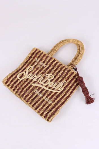 Colette Mini Raffia Righe Beige/moro - 2