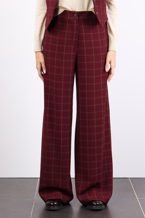 Pantalone Palazzo Quadro Bordeaux - 2