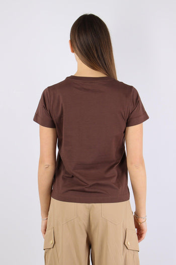 Basico T-shirt Jersey Logo Marrone - 5