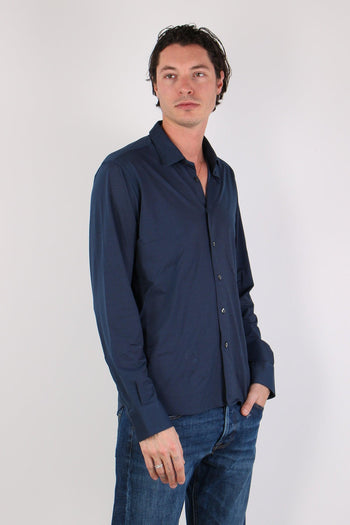Camicia Tessuto Tecnico Micro Fantasia Dark Blue - 6