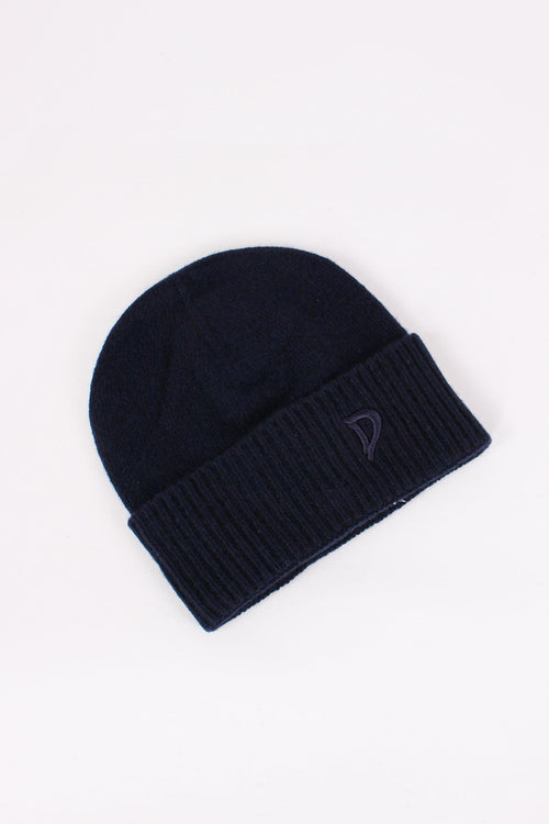 Cuffia Cachemire Logo Blu Navy - 2