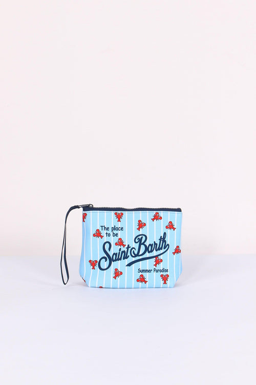 Aline Pochette Righe Azzurro/bianco