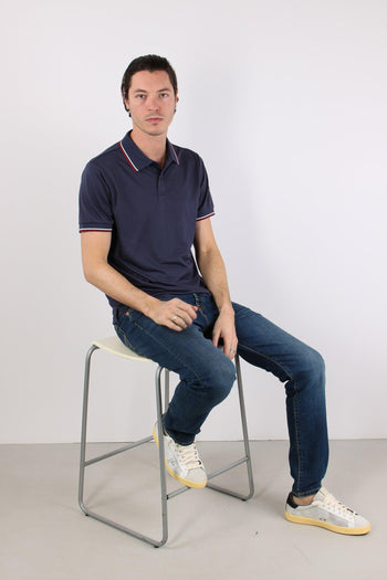 Hari Polo Collo Righe Navy Blue - 8