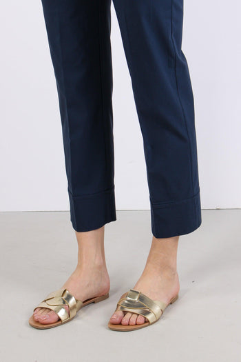 Pantalone Dritto Risvolto Blu - 7