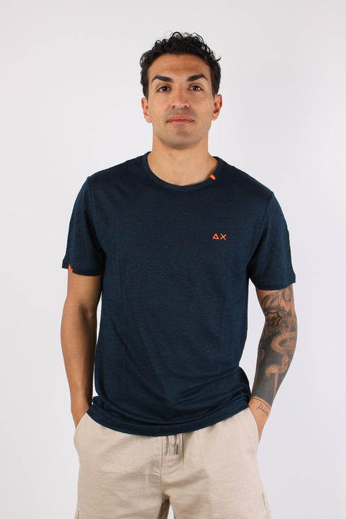 T-shirt Basica Lino Navy Blue