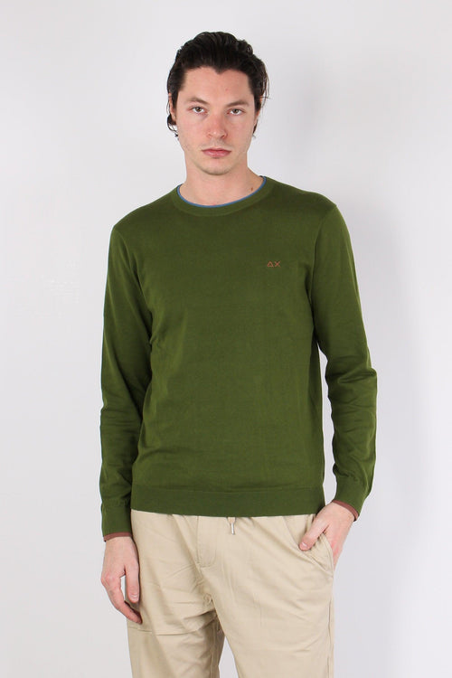 Girocollo Cotone Profilo Verde