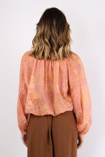 Camicia Mussola Stampa Rosa/giallo - 4