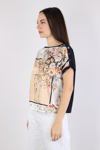 T-shirt Inserto Fantasia Blu/bloom - 2