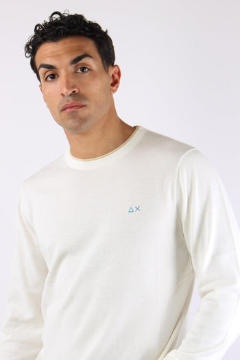 Maglia Collo Contrasto Bianco - 7