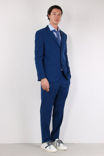 Abito Misto Lana Slim Blu Aperto - 7