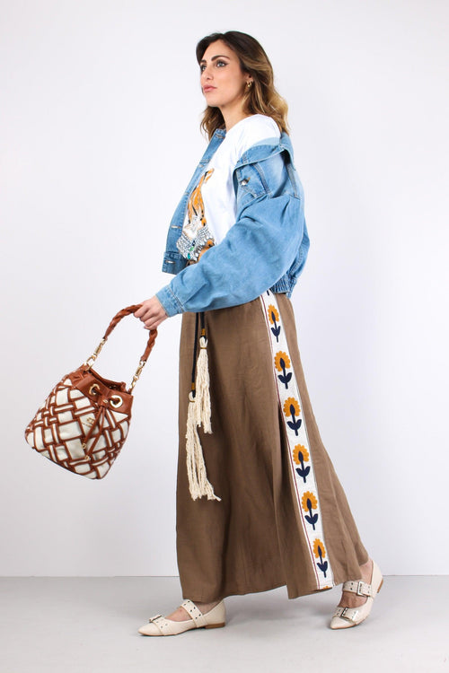 Gonna Lunga Viscosa Lino Desert