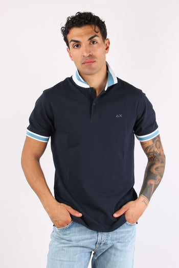 Polo Collo Bicolor Blue Navy - 2