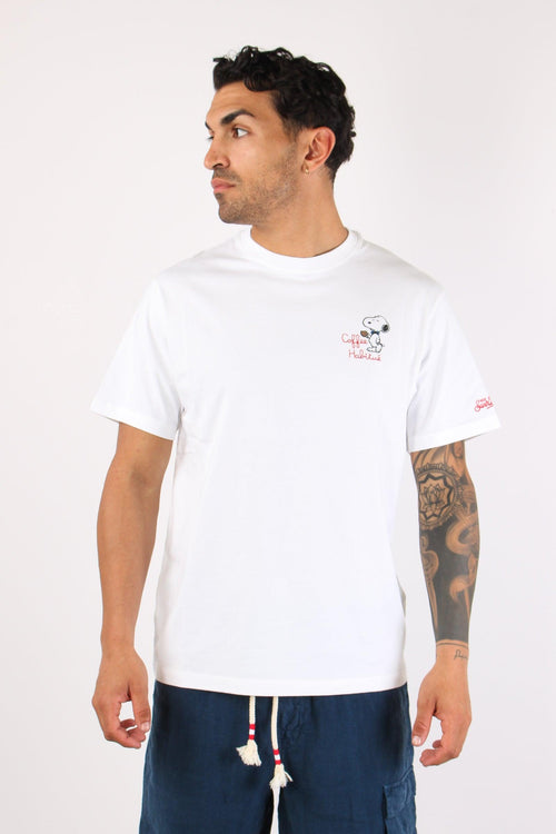 T-shirt Scritta Ricami Snoopy Caffe
