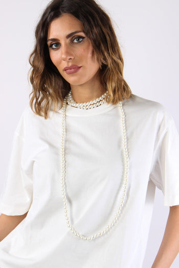 T-shirt Collana Perle Bianco - 6