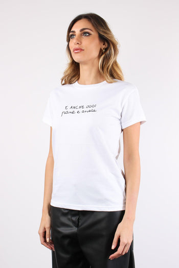 T-shirt Ricamo Pane E Ansia Bianco - 3