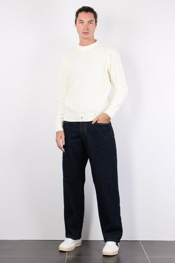 Maglia Treccia Rotture Fondo Panna - 2