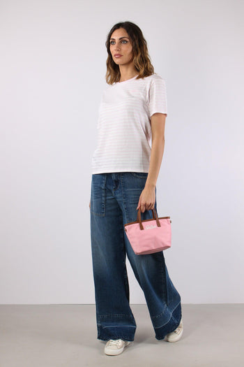 T-shirt Riga Logo Bianco/rosa - 5