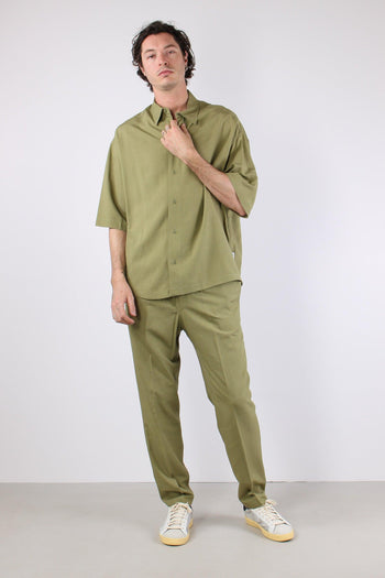 Camicia Mc Viscosa Lino Oliva - 3