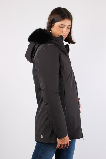 Parka Inserto Ecopelliccia Nero - 6