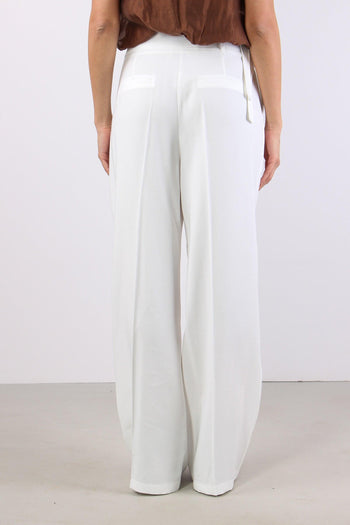 Pantalone Cut Out Fibbia Bianco - 4