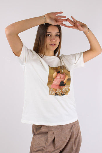 T-shirt Stampa Bimba Telefono Bianco - 5
