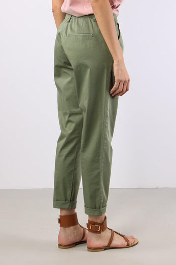 Chino Elastico Rasatello Salvia - 5