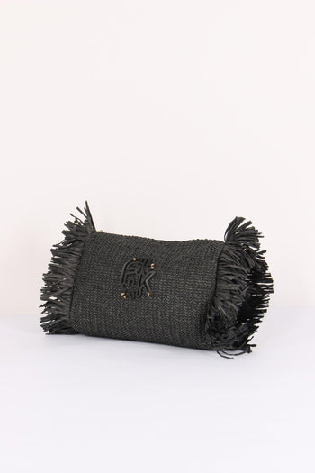 Pochetta Paglia Frange Nero - 2