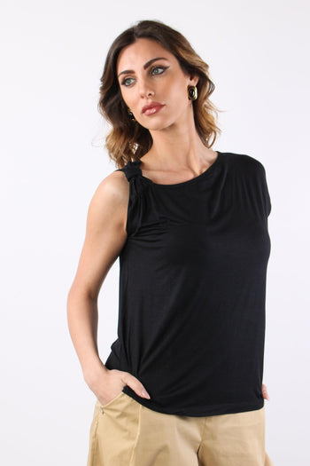 T-shirt Nodo Spalla Nero - 4