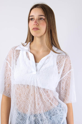 Polo Manica Corta Pizzo Bianco - 9