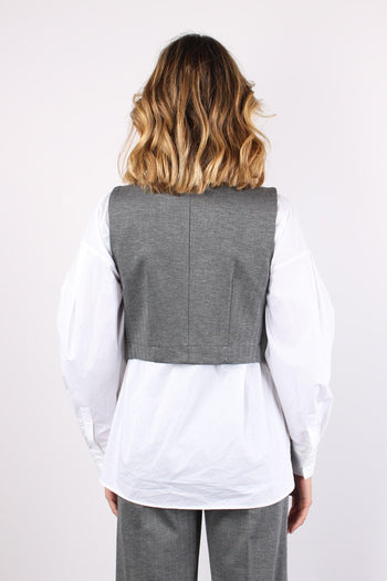 Gilet Assimetrico Resca Grigio - 3