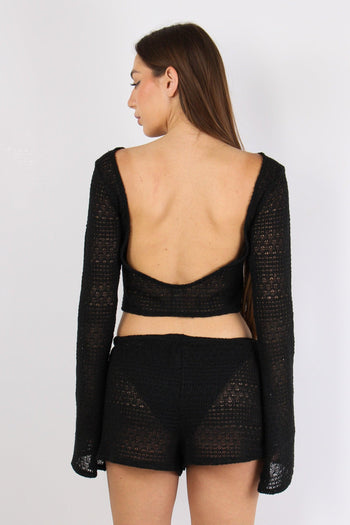 Top Macrame Scampanato Nero - 3