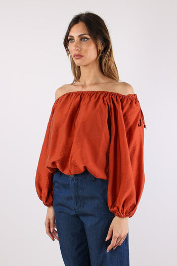 Blusa Scavo Sceso Laccetti Col Ruggine - 3