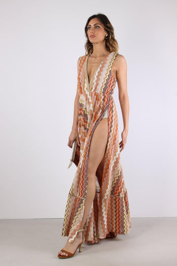 Abito Lungo Jacquard Terra - 5