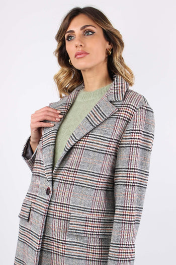 Cappotto Ovetto Check Grigio/coccio - 5