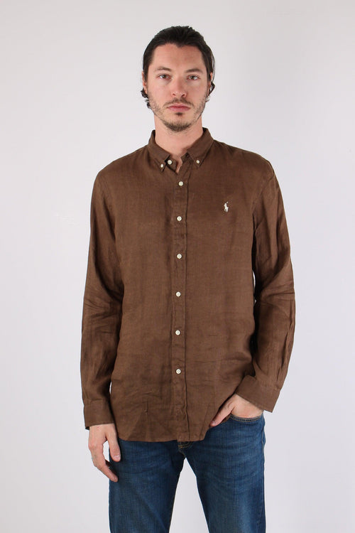Camicia Lino Slim Fit Chestnut