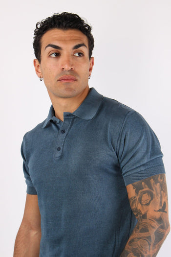 Polo Manica Corta Cotone Night Blue - 7
