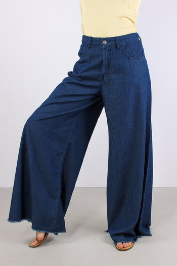 Pantalone Palazzo Chambray Denim - 7