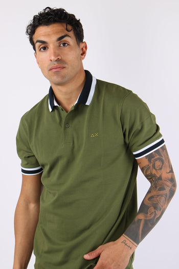 Polo Collo Bicolor Verde - 7