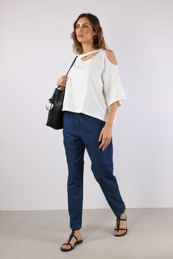 T-shirt Cut Out Panna - 5