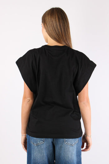 T-shirt Logo Strass Nero - 5