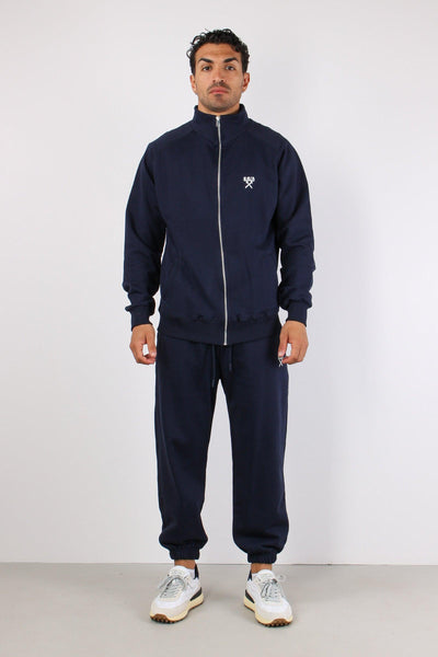 Felpa Zip Collo In Piedi Blu