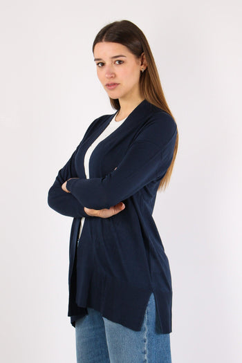 Cardigan Aperto Lunghezza Medi Blu - 3