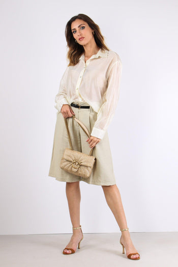 Camicia Over Mussola Strass Panna - 4