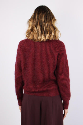 Maglia Mohair Collana Pietre Bordeaux - 4