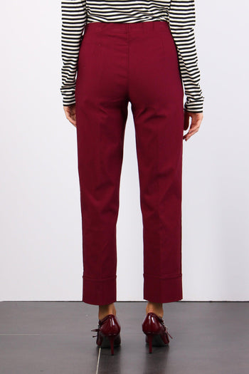 Pantalone Bengalina Risvolto Bordeaux - 4
