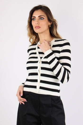 Trieste Cardigan Costina Rig Burro/nero - 6
