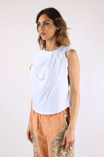 T-shirt Nodo Passamaneria Manica Bianco - 4