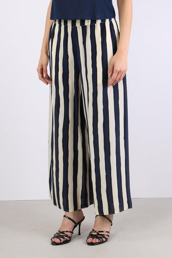 Nirvana Pantalone Cropped Riga Blu/bianco - 3