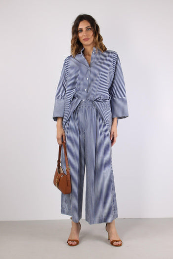 Hudson Camicia Cotone Riga Blu/bianco - 5